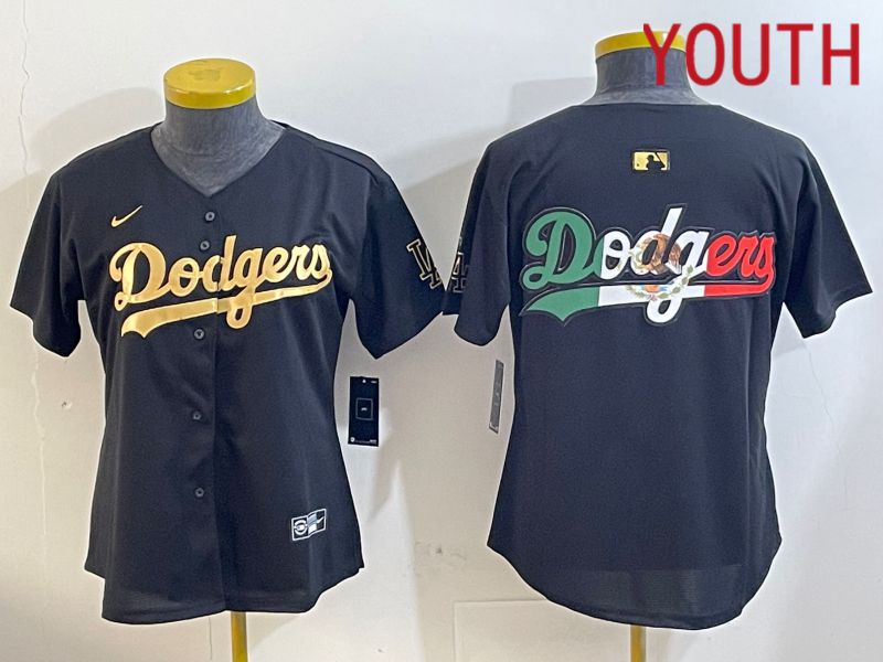 Youth Los Angeles Dodgers Blank Black Gold Game 2024 Nike MLB Jersey style 12098->women mlb jersey->Women Jersey